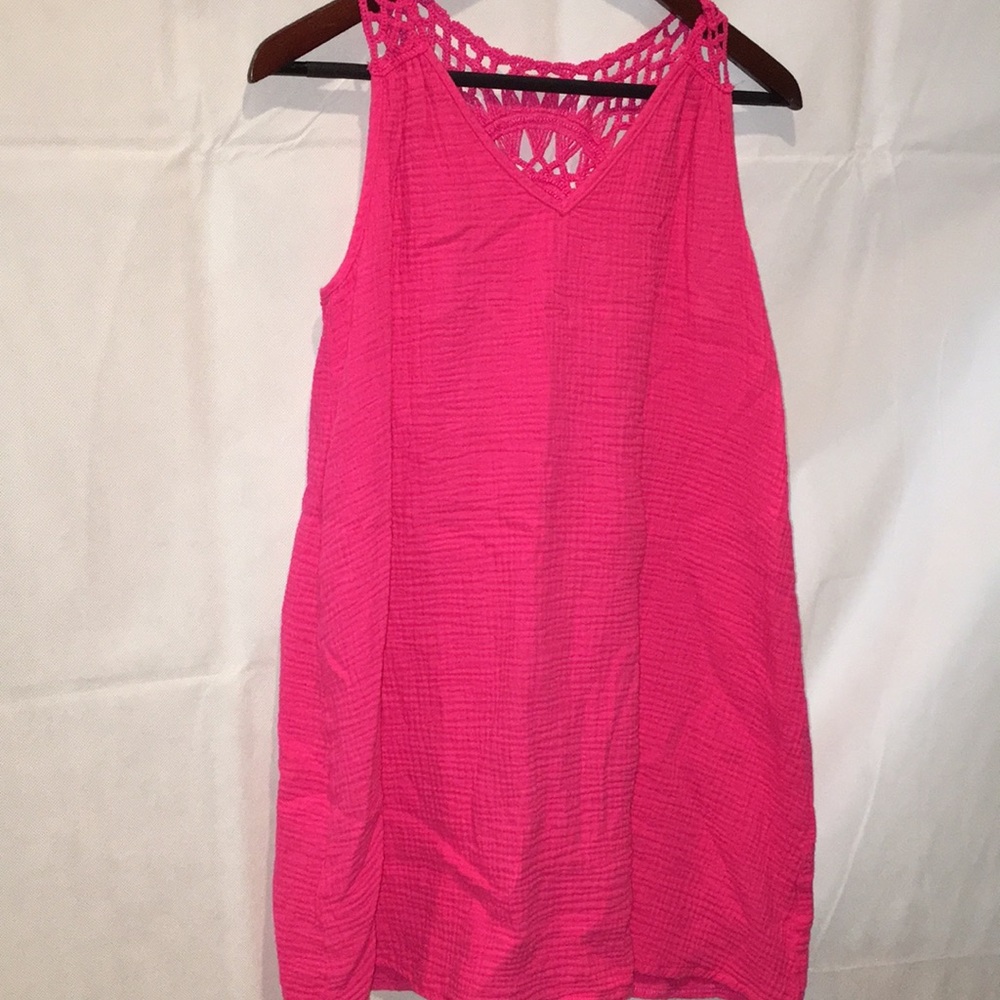 Shein sleeveless Cotton Top | hot pink | size M